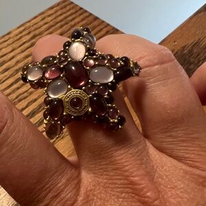 Coach starfish ring-purple and gold colors-size unknown